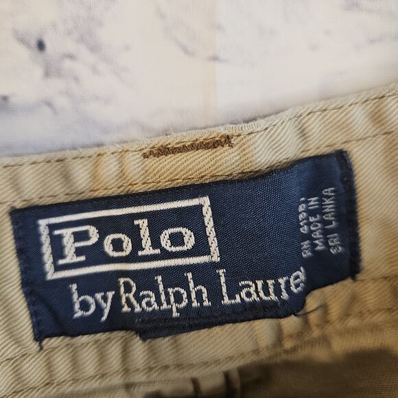 Polo Ralph Lauren Cargo Utility Shorts Mens 36 Khaki Pockets Cotton Casual Twill - Picture 6 of 7